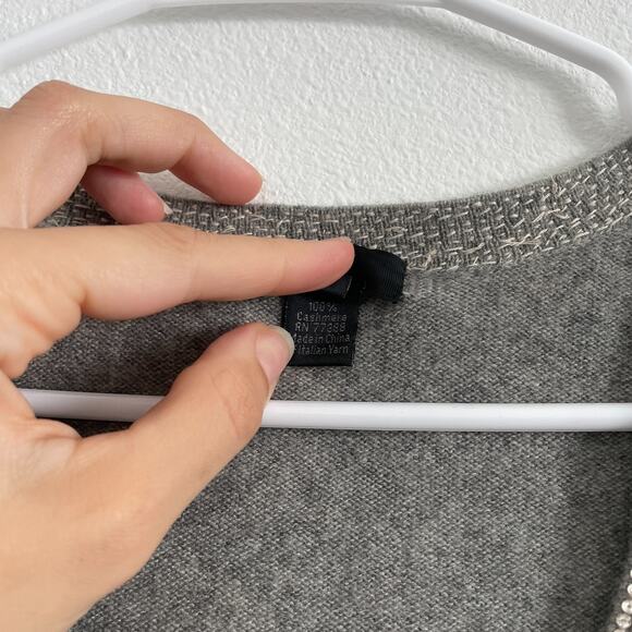 J. Crew Collection Cardigan Sweater Women XS Cashmere Sequin Trim Fitted 3/4 - Picture 6 of 7